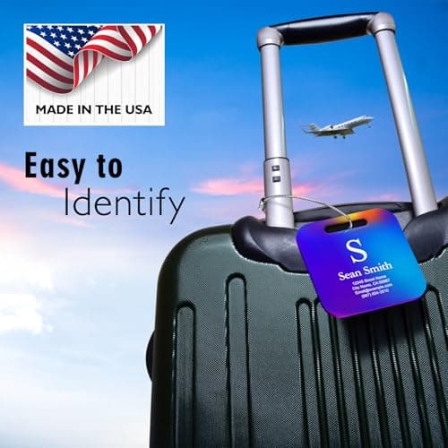 Luggage Tags for Suitcase - Personalized Engraved Stainless Steel Metal Tag for Cruise Travel - Custom Name Tags Suitable for Bags and Backpacks 5