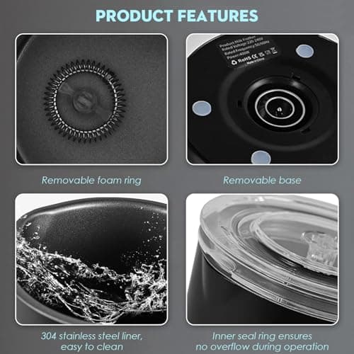 Electric Milk Frother, 4 in 1 Milk Steamer,11.8oz/350ml Automatic Warm and Cold Foam Maker for Coffee,Latte, Cappuccino, Macchiato, Hot Chocolate 5