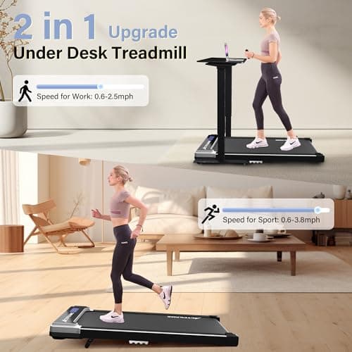 ACTFLAME Walking Pad with Incline, Portable Treadmill for Home, 4 in 1 Walking Pad Incline with Remote Control 265LB Capacity, 2.5HP Compact Treadmill with LED Display for Walking and Running 6