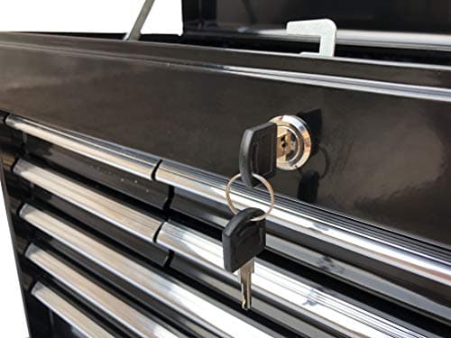 Workington Portable Metal Tool Chest with 9 Drawers, 24" 9-Drawer Tool Chest Cabinet with Ball Bearing Drawer Slides, Steel Tool Storage Box Organizer 4006 Black 8