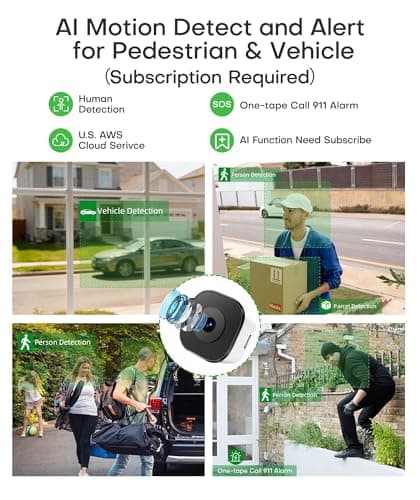 HomiQ 5MP 3K Window Camera for Home Security, 5G&2.4Ghz WiFi Human Detection Alert, AI Full Color Night Vision with Anti-Glare-Reflection 24/7 Events Recording, Easy Magnetic Mount for House/Apartment 5