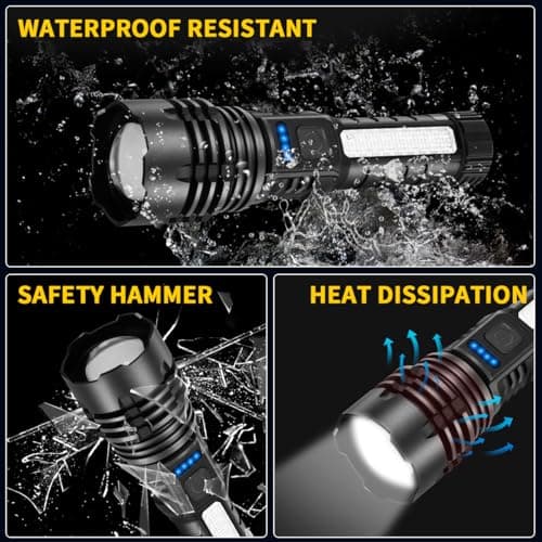 ZioeYiue Rechargeable Flashlights High Lumens, 7Mode Super Bright Flashlight Powerful, Adjustable Tactical Flash Light High Powered, LED Flashlights for Home Emergency Hunting Camping Essentials Gear 6