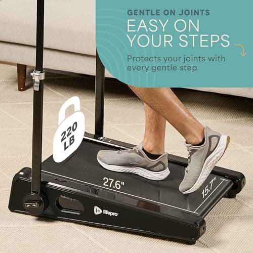 Lifepro Pacer Mini Smallest Portable 30in Small Mini Walking Pad Treadmill Installation Free, Adjustable Incline, Under Desk Work Compact Treadmills for Home/Office - Max Load 220Lbs & Speed 3MPH 6