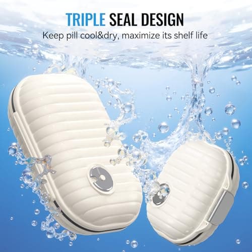 Travel Pill Organizer, 2 Pack Portable Pill Box 7 Day Small Pill Case Moisture Proof Daily Medicine Vitamin Container for Vitamins, Supplements Medication Tracker Travel Essentials (Small+ Large) 5