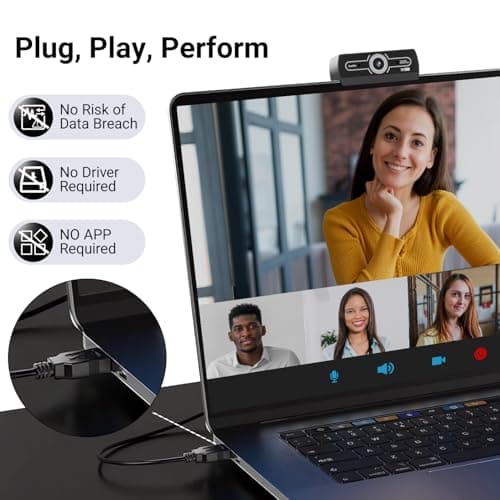 2K Webcam with Microphone, 1440P QHD Web Cam for Desktop Computer, Plug and Play USB Computer Camera for Laptop/PC, Streaming Web Camera with Auto Light Correction for Zoom/Teams/Skype, Mac/Windows 6