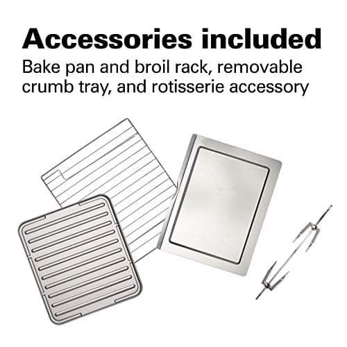 Hamilton Beach 31190C Digital Display Countertop Convection Toaster Oven with Rotisserie, Large 6-Slice, Stainless Steel 7