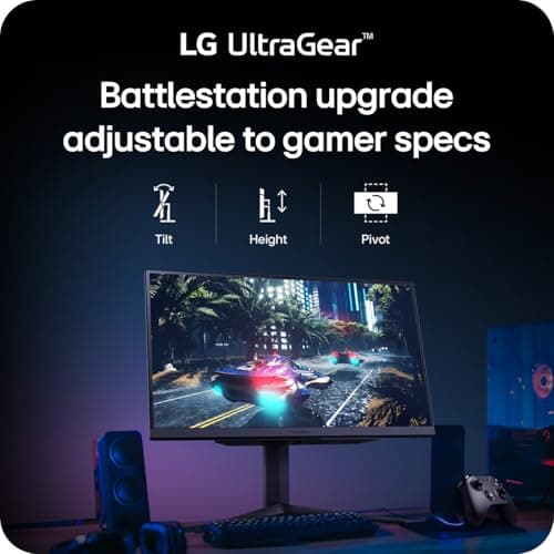 LG 27GR83Q-B 27-inch Ultragear QHD (2560x1440) IPS Gaming Monitor, 240Hz, 1ms, DisplayHDR 400, G-Sync AMD FreeSync Premium, HDMI 2.1 DisplayPort, 4-Pole HP Out DTS GP:X, Tilt/Height/Pivot Stand, Black 6
