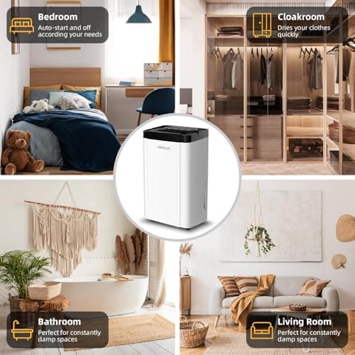 AIRPLUS 4,500 Sq. Ft. 70pint Dehumidifier, Humidity with Auto Shut off, Auto Drain or Manual Drainage, 0.8 gal Water Tank Capacity for Home and Basement 6