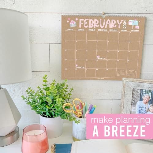 Hadley Designs 2024 Wall Calendar-Monthly Hanging Wall Calendar 2024-2025, 11" x 14", Spiral Bound with Large Daily Blocks & Notes Section for Home or Office (Doodle Kraft) 8