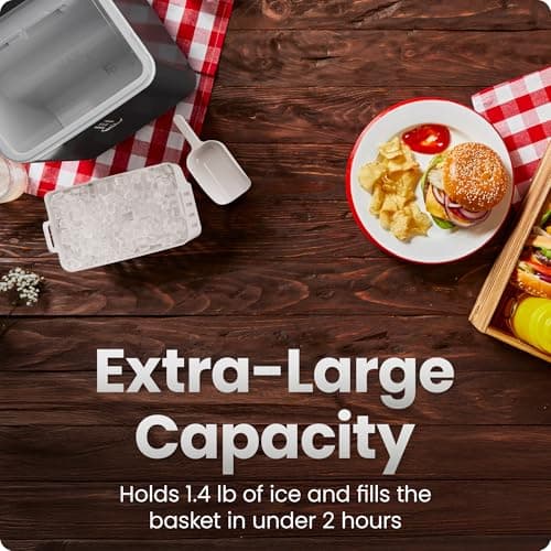 Iceman by Chefman Nugget Ice Maker Countertop, Pebble Ice Maker Machine, 26 lb in 24 Hours, Ready in 6 Minutes, Removable Ice Basket, Fun and Chewable Cubes, 1.5L Water Tank, Self-Cleaning Function 5