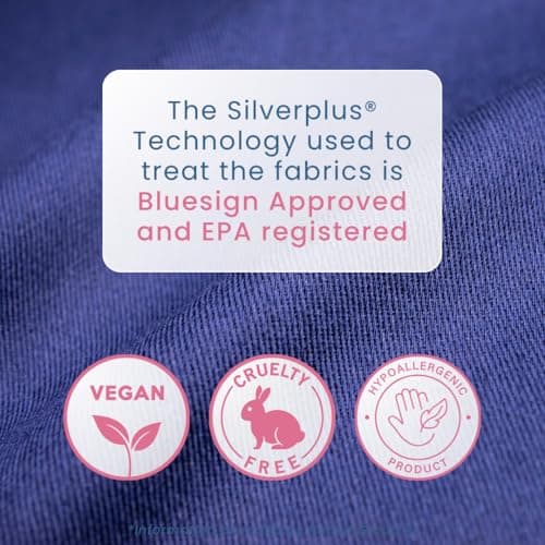 Clean Sleep Silver Ion Pillowcases, Hypoallergenic Pillowcases for Blemish-Prone & Sensitive Skin, Silver Ion Infused Plant-Based Fabric, Standard Size, 2 Pillow Covers, Blue 6