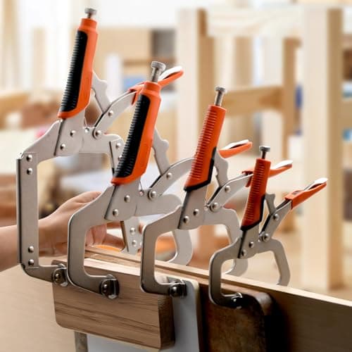 6 Inch C Clamp, Heavy Duty Vise Grip Locking Pliers Adjustable Face Clamp for Woodworking, Welding and Pocket Hole Joinery, 2 Packs (Orange, 6 Inch) 5