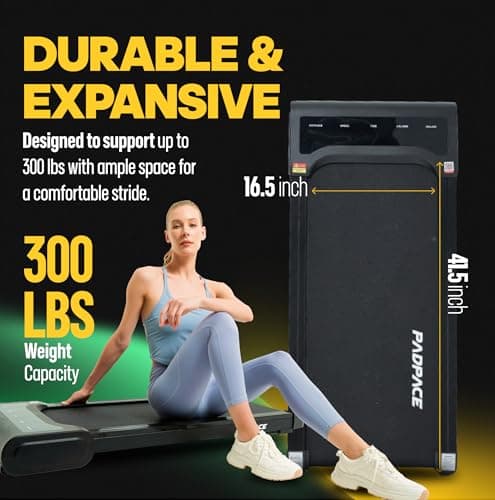 PadPace Walking Pad Treadmill with Auto Incline, 12% Incline Premium Desk Treadmill with 8 Levels, 5 MPH Max, 300 LBS Weight Capacity Compact Walking Pad for Home/Office. 3 Year Promise 6