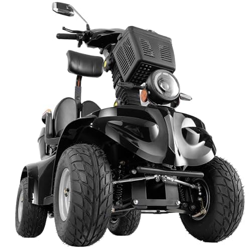 Heavy Duty Mobility Scooters for Seniors, 4 Wheel Mobility Scooters for Old People, Easy to Install and Drive for Elderly (Black)