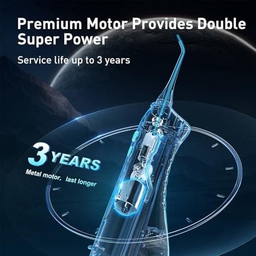 COSLUS Water Dental Flosser Teeth Pick C20(F5020E): Portable Cordless Oral Irrigator 300ML Rechargeable Travel Irrigation Cleaner IPX7 Waterproof Electric Flossing Machine for Teeth Cleaning, Green 7