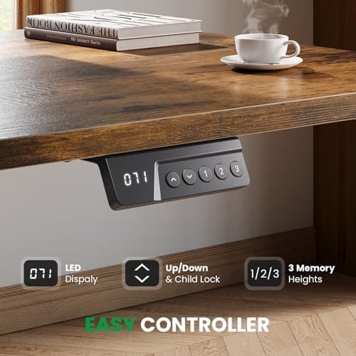 SIAGO L-Shaped Standing Desk - 63 x 55 Inch Adjustable Corner Standing Desk with Charging Station - L Shape Sit Stand Table with Memory Controller, Splice Board for Home Office 6