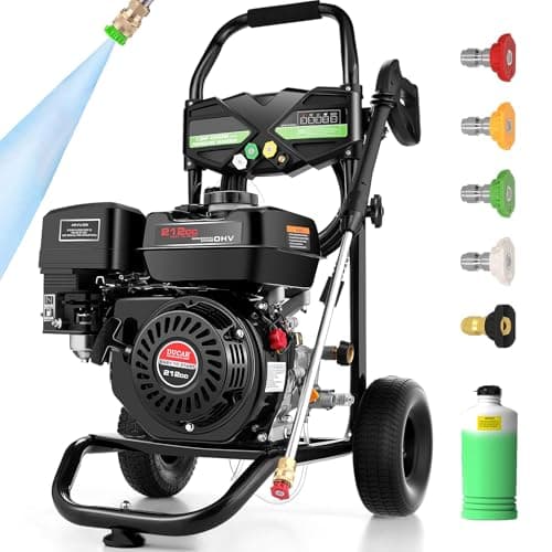 Imdot Gas Pressure Washer 4200PSI 4.0GPM Power Washer Gas Powered with 212CC Engine, 5 Tips, 25ft Hose, Soap Tank, Powerwashers for Home Cars, Black