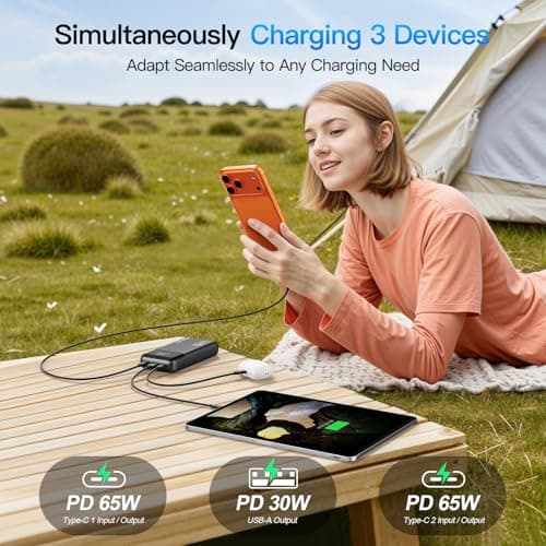 2026 Laptop Portable Charger Power Bank, 26800mAh 65W Compact USB C Laptop Power Bank, PD QC Fast Charging 3-Output Battery Pack for MacBook iPad Tablet Steam Deck iPhone 17 16 15 14 Samsung S24 6