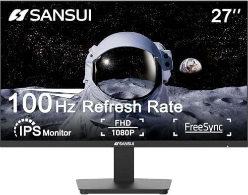 SANSUI 27-Inch IPS Monitor, 120Hz, Full HD 1920x1080, HDMI and DisplayPort, VESA Mountable