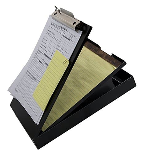 Saunders Metal Clipboard with Storage, Letter Size Heavy Duty Contractor Grade Clipboard, Recycled Aluminum Dual Storage Form Holder with High Capacity Clip, Assembled in USA, Black Cruiser-Mate 6