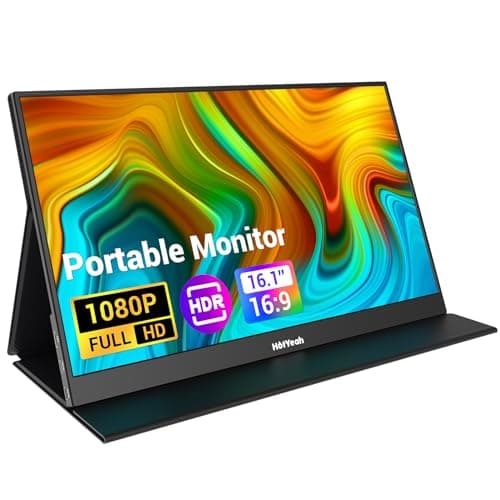 HotYeah Portable Monitor, 16.1in 1080P FHD Laptop Monitor USB-C HDMI External Computer Display HDR IPS w/Smart Cover & Speaker, 2nd Screen for PC Mac Phone Switch PS5