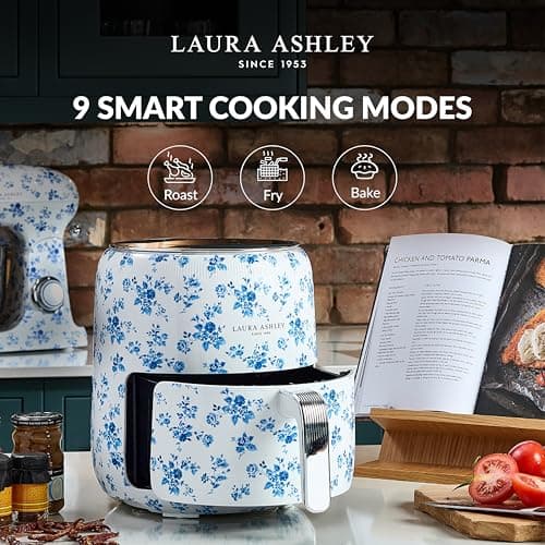 Laura Ashley Digital 9-in-1 Large Air Fryer 4.75 Quarts | Beautiful Air Fryer with China Rose Floral Print | Compact Airfryer with Rapid Air Technology for Healthy & Energy-Efficient Cooking 5