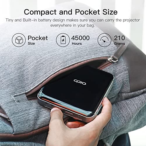 APIO 100" Clear Imaging Smart Mini DLP Pocket Projector HDMI, USB-A, High Resolution Display for Streaming Movies, Laptops, Phones, Presentation, Home & Outdoor 6