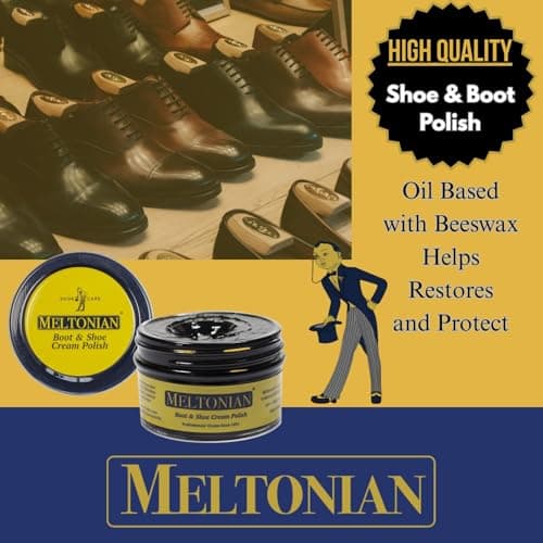 Meltonian Cream Shoe Polish - Boot Polish, Leather Shoe Polish Oil Based with Beeswax - Restores & Protects, 60+ Colors, Congac 5