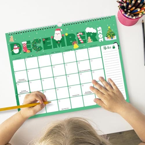 SUNEE 2026 Calendar- 18 Months Oct. 2025 - Mar. 2027, 14.5"x11.5" Big Grid Hanging Calendar 2026 with Note for Organizing & Planning, 2026 Wall Calendar with Note, Cute 5