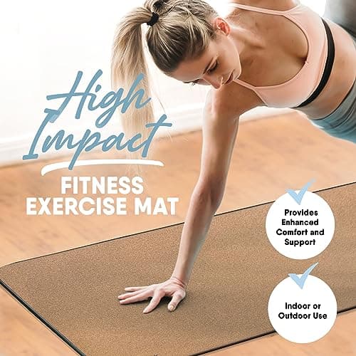MICRODRY Cork Mat for Yoga, Pilates, Exercise and More, Fitness Mats for Home Workout, 72 (L) x 26 (W) x 0.25 (Th) inches Each Gym Mat 2
