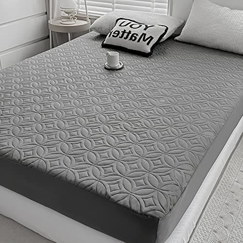 FELTYBED Twin XL 39"x80" Mattress Protector for College Dorm Room, Waterproof Grey Twin Extra Long Mattress Pad Cover, Soft Breathable Bed Mattress Cover with Deep Pocket 6" - 15", Noiseless Washable