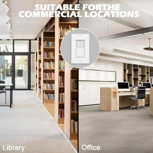 ThunderWay 3 Way Decorator Light Switch, Rocker Paddle Wall Switch with Gloss Finish, Self-Grounding, UL Listed for Residential Grade Applications, 15A 120V/277V, Glossy White (10 Pack) 9