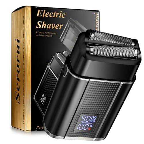 Foil Shavers for Men, Scrorui High Speed Double Floating Blades Electric Razor, IPX6 Waterproof Dry/Wet, 2 Adjustable Speed Electric Shaver