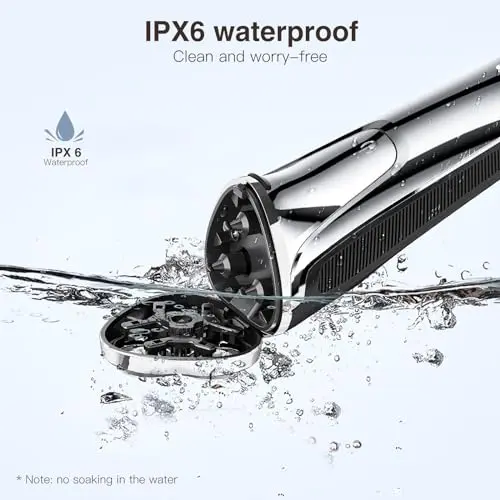 YIRISO Electric Razor for Men, 90Min Long-Lasting Shaver with 4D Floating Head & LCD Display, Ultra Smooth for Sensitive Skin, IPX6 Waterproof, USB-C Fast Charge, with Travel Case - Ideal Gift 8