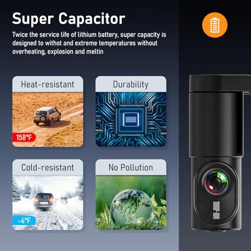 NICEWIN Dash Cam Front - 32GB SD Card Mini WiFi Dash Cam for Cars 1080P 140° Wide-Angle Super Night Vision|Loop Recording|App Control 7