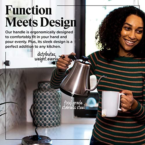 Gooseneck Electric Kettle with Temperature Control - 0.8L Stainless Steel & BPA Free Plastic - Custom Temp Presets for Teas & Coffee - Keep Warm Option 6