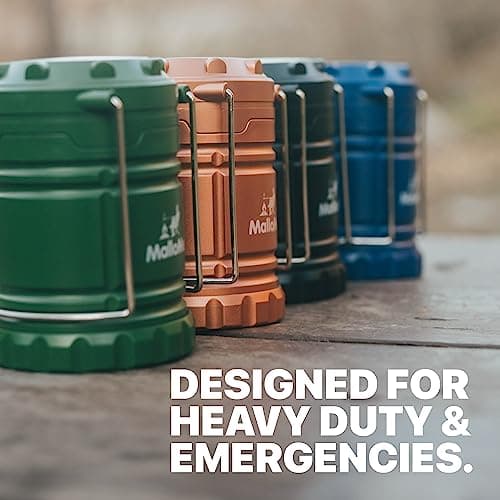 MalloMe Camping Lantern Multicolor 4 Pack Lanterns for Power Outages, Camping Lights for Tent Hanging, Camp Light Tent Lamp Emergency Battery Powered LED Lantern (Rechargeable Batteries Not Included) 5