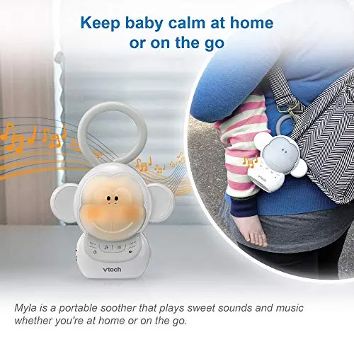 VTech Communications BC8211 Myla The Monkey Baby Sleep Soother with a White Noise Sound Machine Featuring 5 Soft Ambient Sounds, 5 Calming Melodies & Soft-Glow Night Light, 1 Count (Pack of 1) 3
