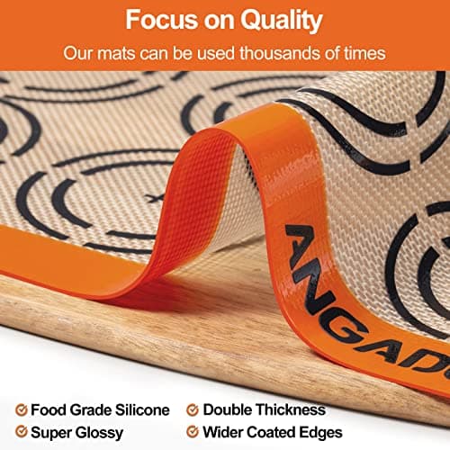 Silicone Baking Mat Sheets Set, Easy Clean &Non-Stick Food Grade Reusable Baking Mat, 2 Half Sheet Cookie Baking Mats Silicone for Oven, Make Macarons, Cookies and Pastry Mat 5