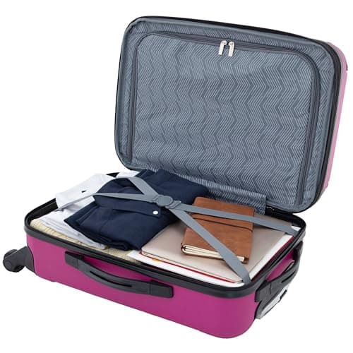 Travelers Club Chicago Hardside Expandable Spinner Luggage, Fuchsia, 22" Carry-On 6