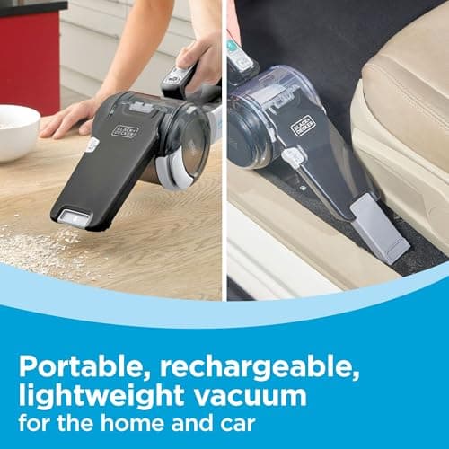 BLACK+DECKER dust buster PIVOT VAC Handheld Vacuum Cordless, Car Vacuum Portable Rechargeable, Extendible Crevice Tool and 200 Degree Pivoting Nozzle, Strong Suction, Lightweight (BDH2000PL) 5
