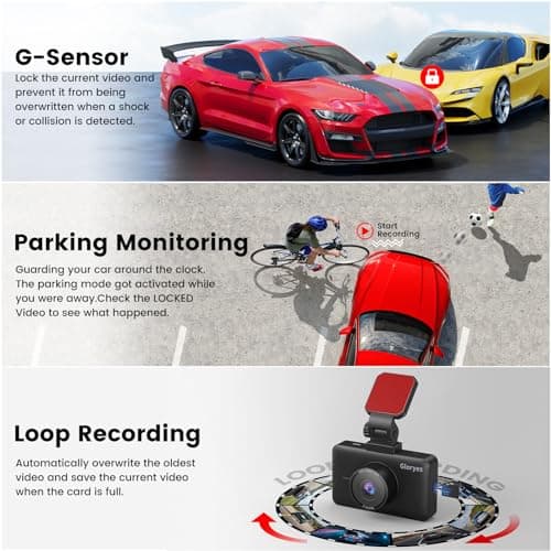 2025 4K Dash Cam Pro Car Camera - Dash Cam Front and Rear,4K/3840 True Dash Camera for Cars,Dash Cams 3.0'' IPS Screen,IR Night Vision,24H Parking,Loop Recording,Free 32G SD Card,Support 512GB 5
