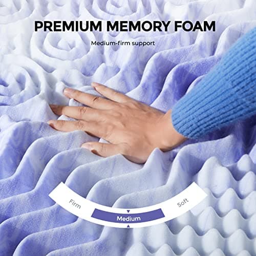 Dreamsmith 3 Inch 7-Zone Queen Memory Foam Mattress Topper, Gel Infused Foam Mattress Topper for Pressure Relief, CertiPUR-US Certified, Queen Size Bed Topper 5