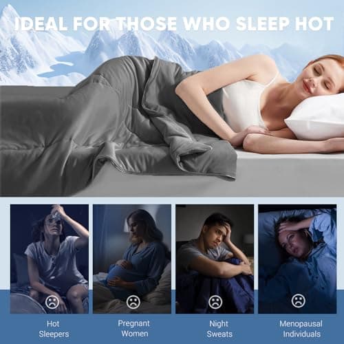 Elegear Revolutionary Cooling Comforter Queen Absorb Body Heat to Keep Cool, Cooling Blanket for Hot Sleepers Japanese Arc-Chill 3.0 Cool Tech Fabric Summer Comforter Hypo-Allergenic Cool Quilt - Gray 7