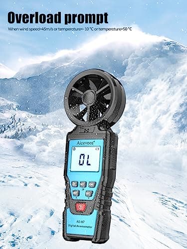 Aicevoos H7 Digital Anemometer Handheld Wind Speed Meter for HVAC, Measures Wind Speed Wind Flow Temperature and Humidity CFM Air Flow Velocity Meter with Big Backlit LCD Screen 6