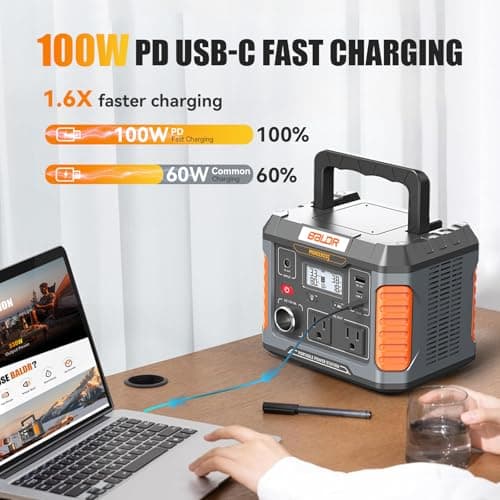 BALDR Portable Power Station, 330W(660W Peak) Solar Generator, 288Wh Solar Power Bank 120V Pure Sine Wave AC Outlet, 78000mAh Backup Lithium Battery for Home CPAP Camping Travel Outdoors Emergency 5