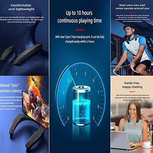 VANPEUSO Neck Speaker, Bluetooth 5.3 Built-in mic, Wearable Neckband Speakers 3D Stereo Surround Sound (Black) 7
