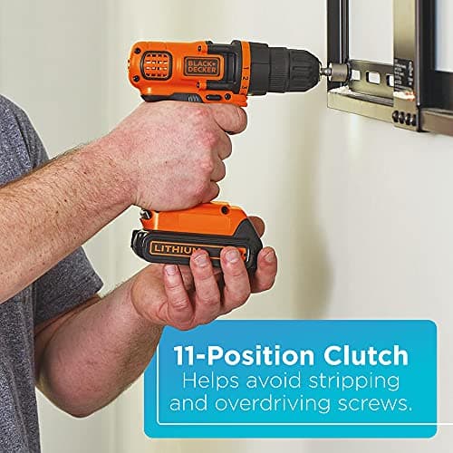 BLACK+DECKER 20V MAX 68-Piece Cordless Drill and Home Tool Project Kit with Tool Storage Bag (LDX120PK) 7