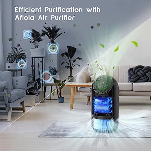 Afloia Air Purifier for Pets, Air Purifiers for Home Large Room Up to 880 Ft², Efficient Filter Air Cleaner for Home Remove 99.99% Pets Hair Odor Dust Smoke Mold Pollen, Fillo Black 5