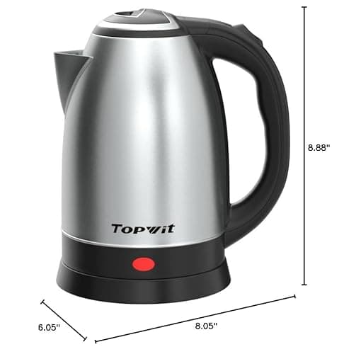 TOPWIT Electric Kettle, 2.0L Hot Water Kettle Electric, BPA-Free Stainless Steel Tea Kettle, Electric Kettles for Boiling Water with Fast Boil, Auto Shut-Off & Boil Dry Protection, Silver 8